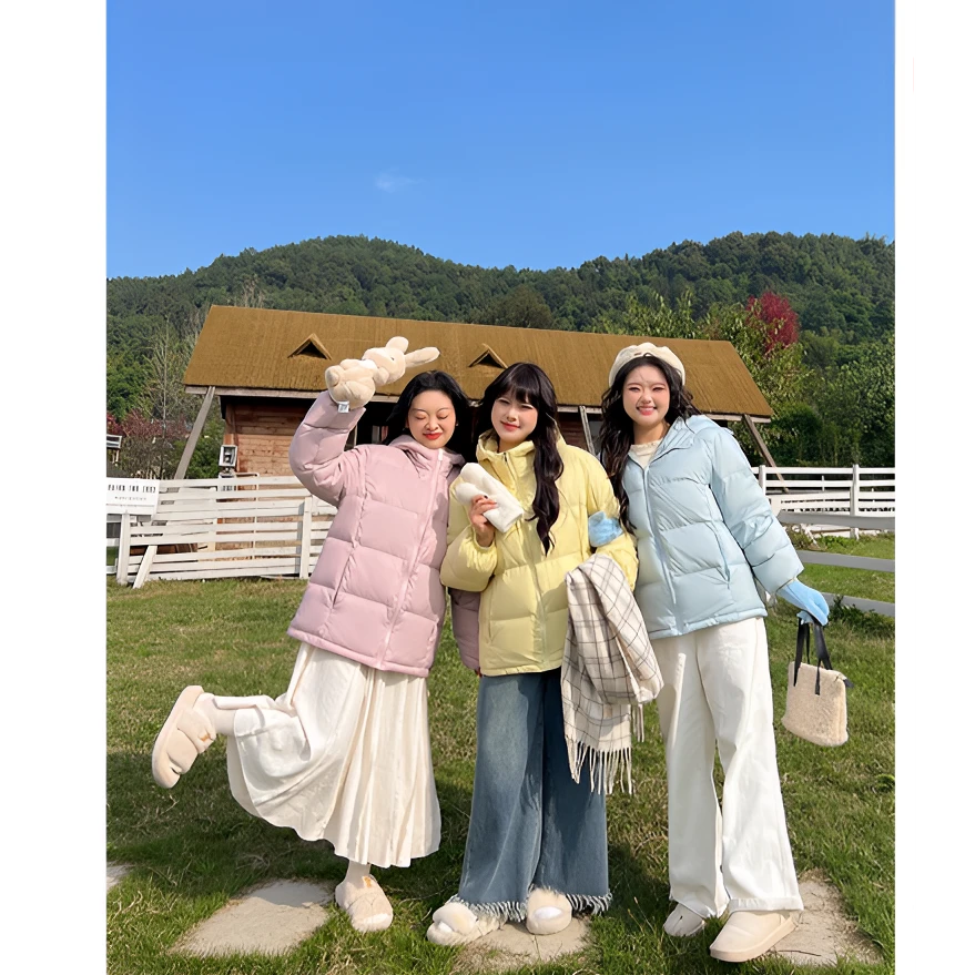 现货【快时尚大码女装】 运补-6-90白鸭绒  石墨烯羽绒连帽外套2361