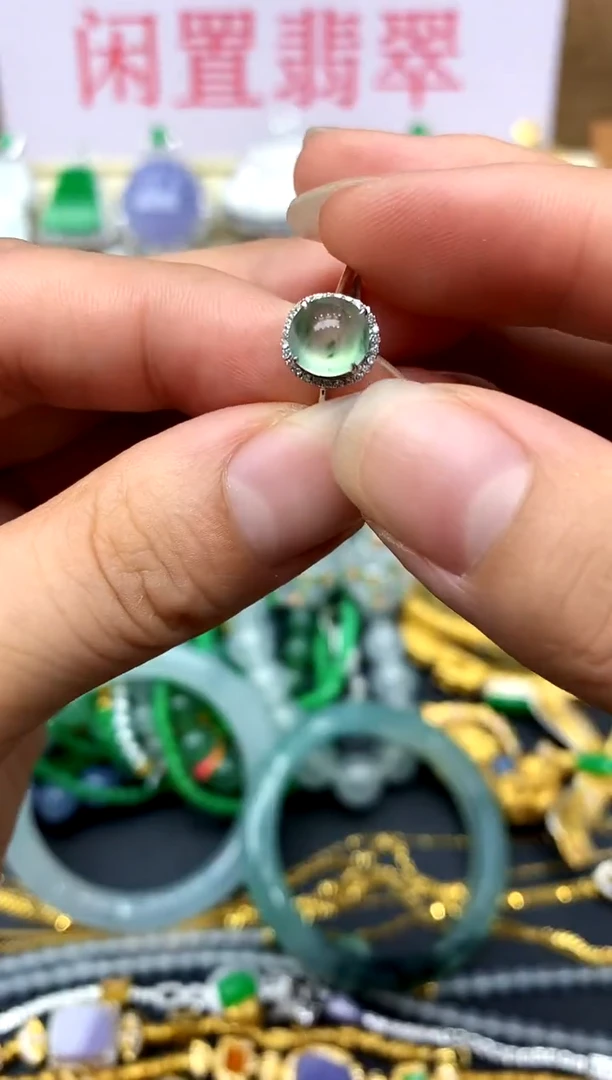 18K金镶嵌戒指翡翠245-中国好珍宝
