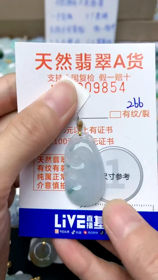 【闪购商品】翡翠颈饰18K金镶嵌266天然A货翡翠