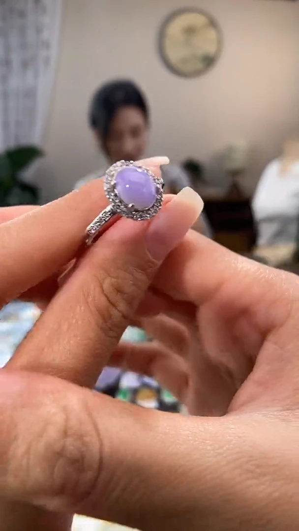 翡翠银S925镶嵌吊坠(不含链)银S925镶嵌 紫戒子