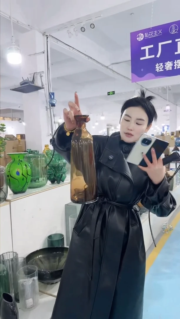 【闪购商品】无铅玻璃UU外贸花瓶微瑕-EXGV5