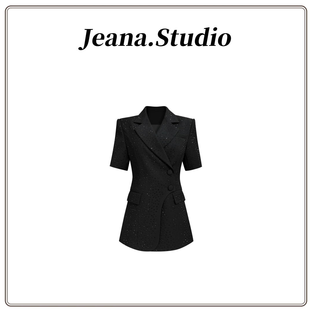 【Jeana.Studio】原创设计黑钻满天星短袖西装