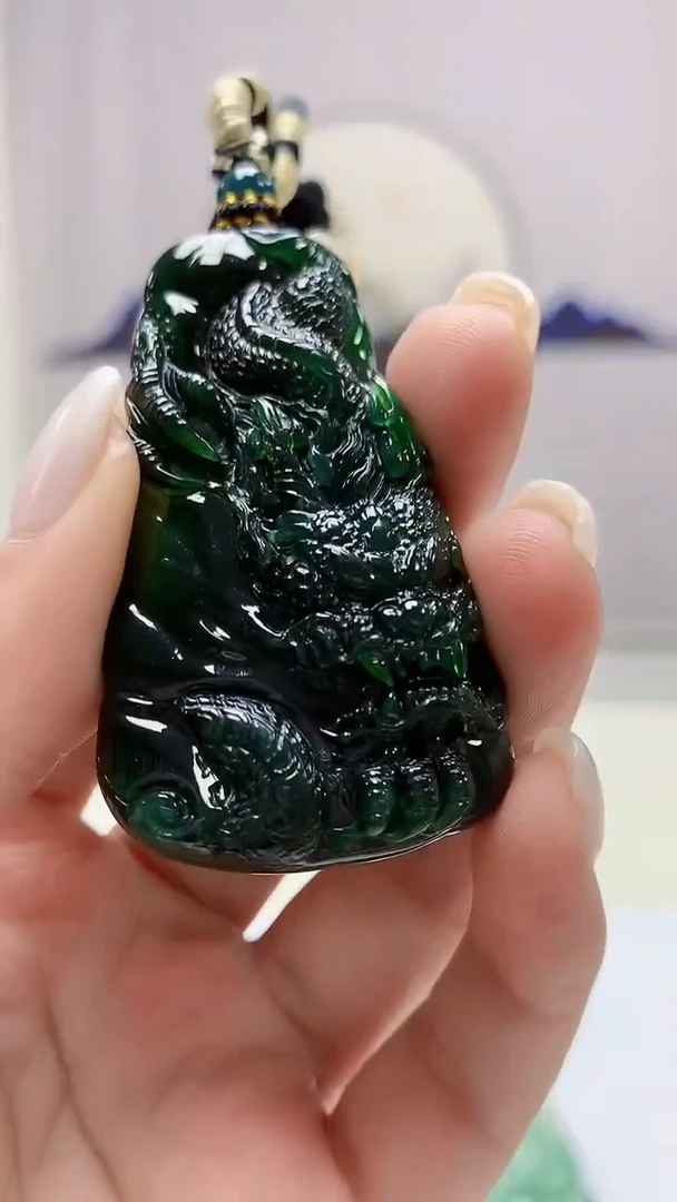 定制翡翠未镶嵌4898ms-毛货22龙牌