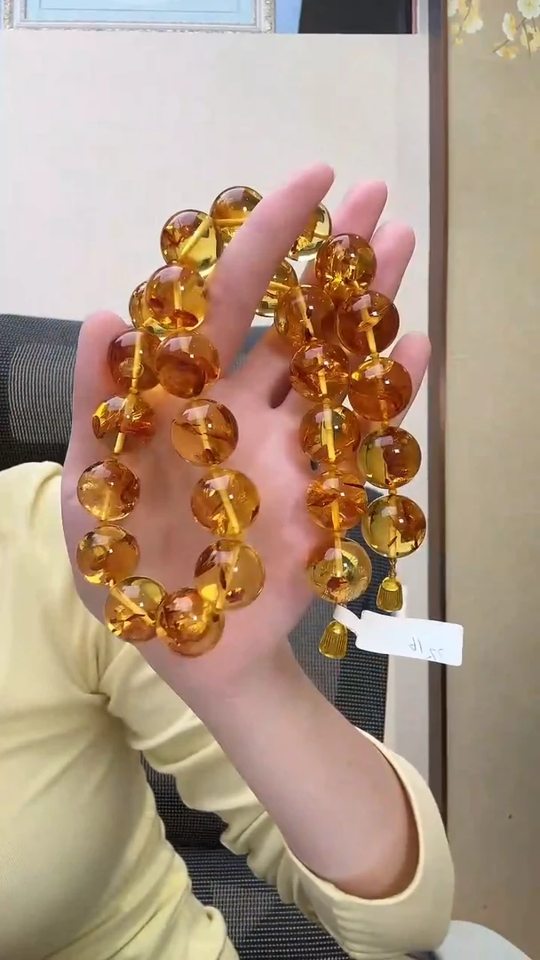 琥珀颈饰未镶嵌项链