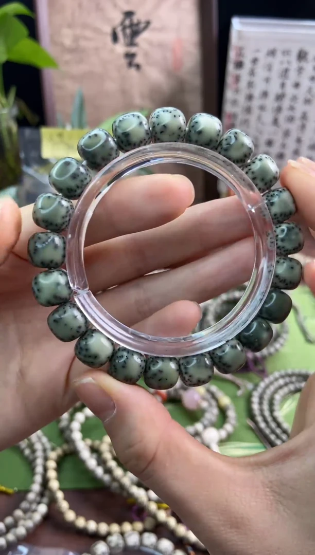 【闪购商品】星月菩提手串A112绿幽灵双留白单圈11*10