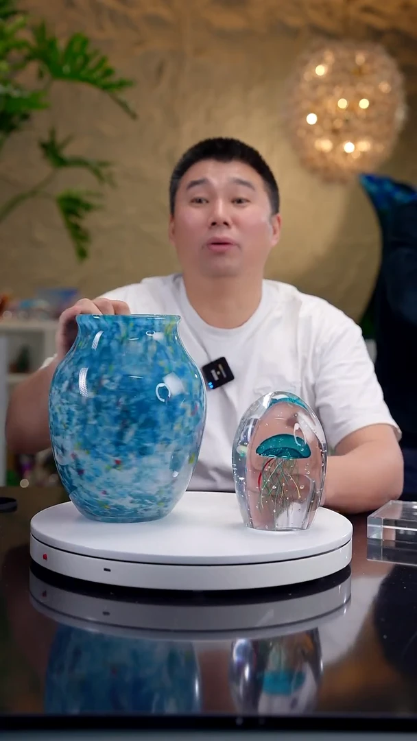 摆件莫奈花园设计款花器46号+蓝色水母