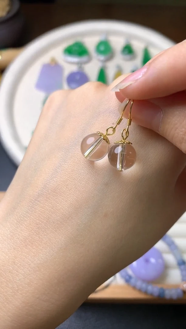 【闪购商品】水晶耳饰银S925镶嵌耳钩