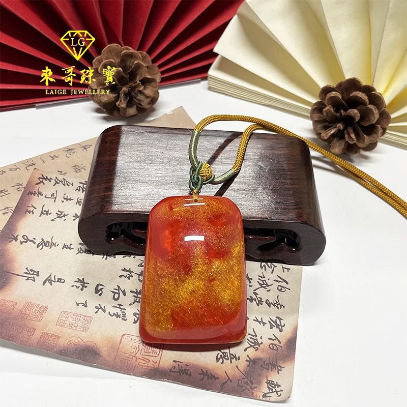 女神节福利 【来哥严选】赤红红景天鎏金无事牌吊坠