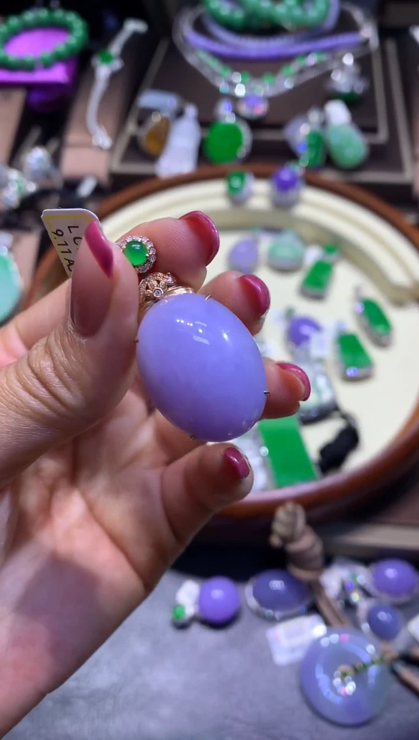 吊坠(不含链)18K金镶嵌翡翠翡翠A货