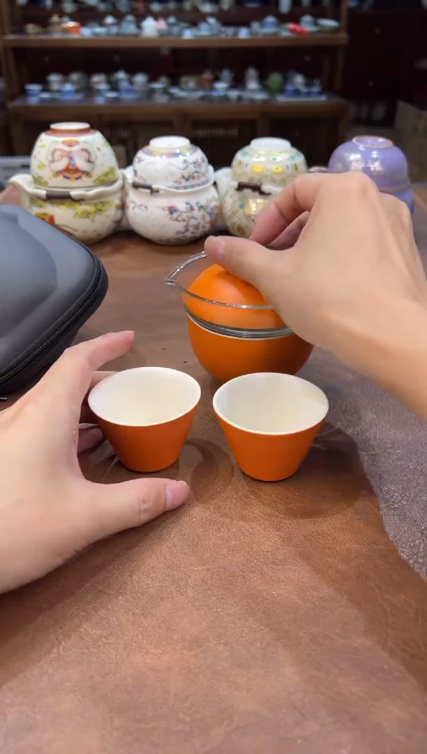 真的很便宜超好看会开片的旅行茶具