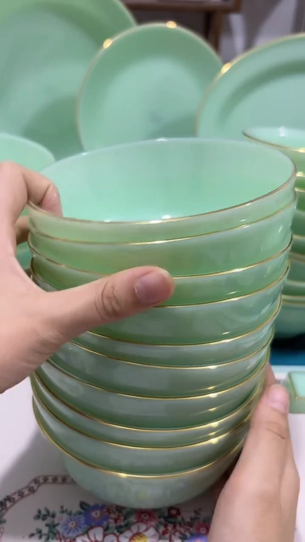 瓷5.5英寸玉瓷碗10个口径13.8厘米