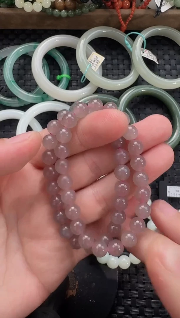 颈饰未镶嵌和田玉8mm葡萄紫（多样性发货拍一发一）