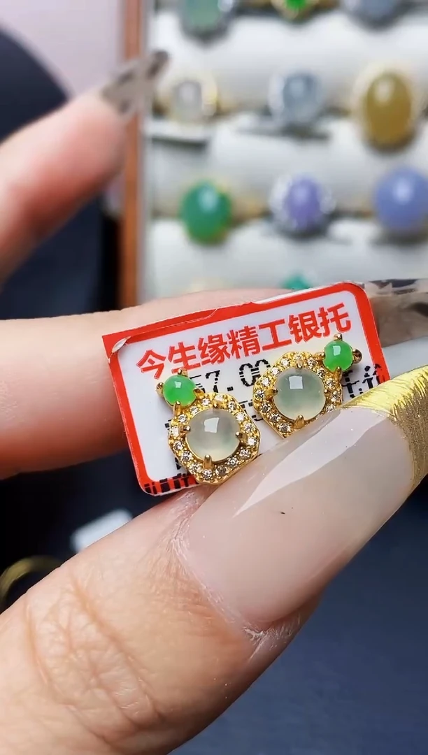 银S925镶嵌戒指翡翠3517