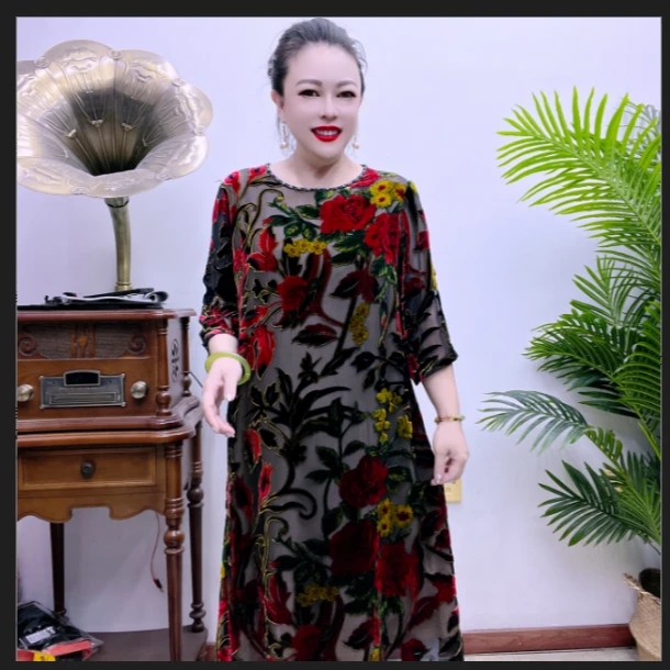 桑蚕丝大码连衣裙43A2071