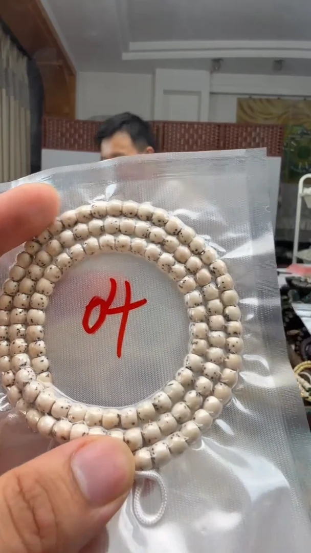 手串星月菩提愿*6*5鼓珠直切骨瓷白编号004