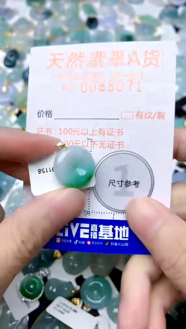 颈饰18K金镶嵌翡翠天然A货翡翠