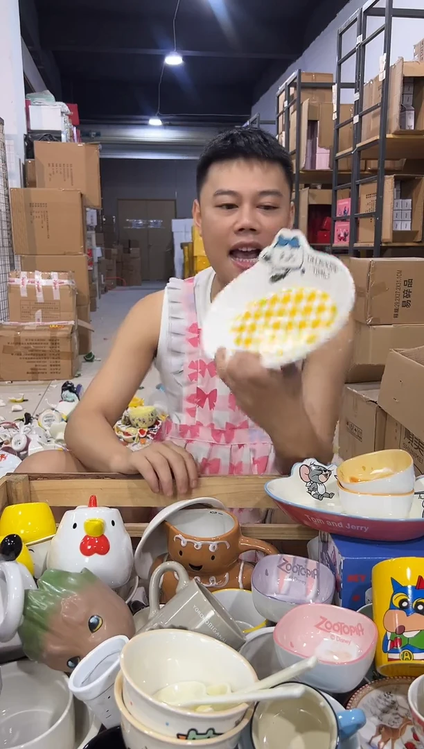 瓷片原盒小八格子餐盘