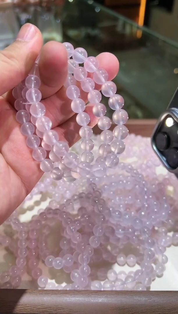 芙蓉石手链未镶嵌8mm+粉水晶（多样性发一）
