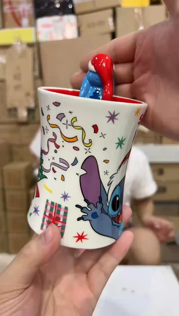 瓷片原盒史迪仔小蛮腰水杯 02款