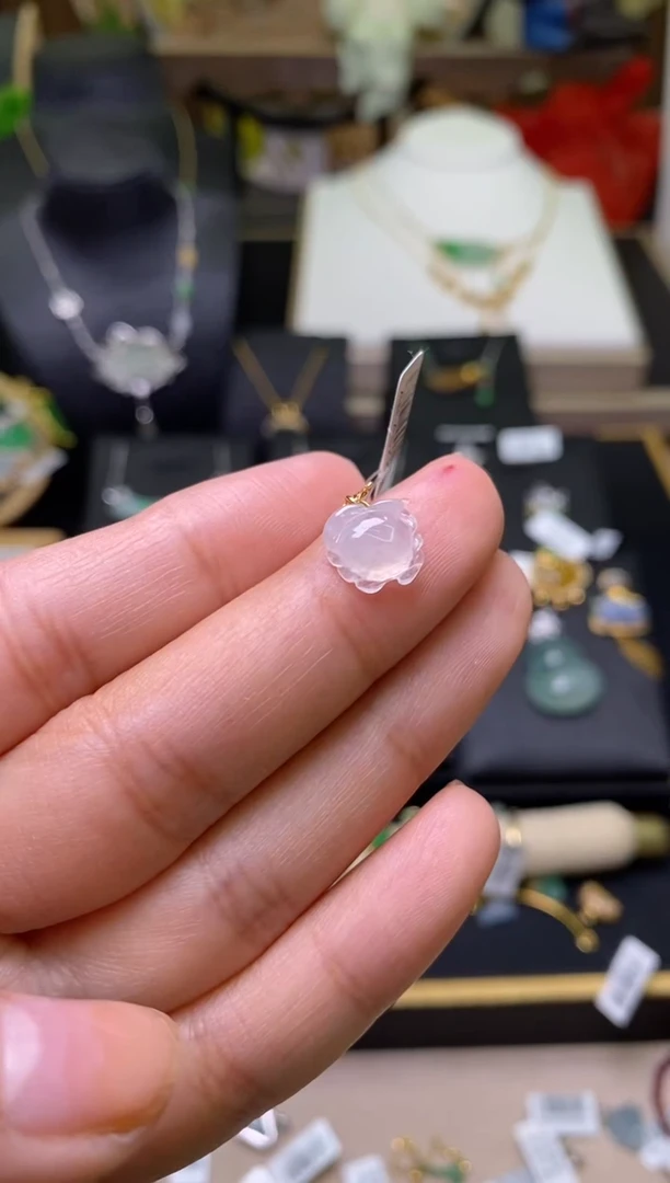 【闪购商品】翡翠颈饰18K金镶嵌净货17935