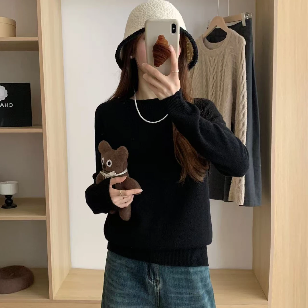 【牟羊】美丽诺100羊毛低圆领（进口澳毛）女士羊毛衫