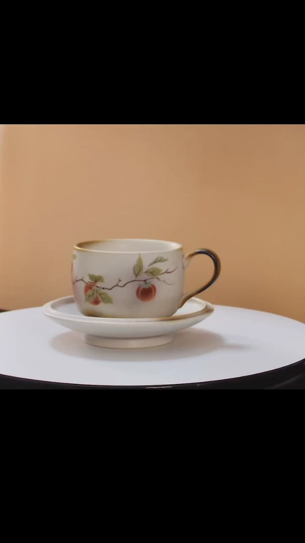 咖啡杯柴烧柿柿如意咖啡杯礼盒装