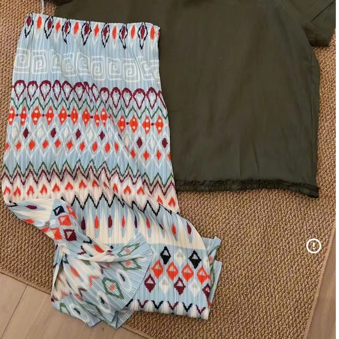 2025夏季新款气质薄款女装夏季宽松几何百褶半裙