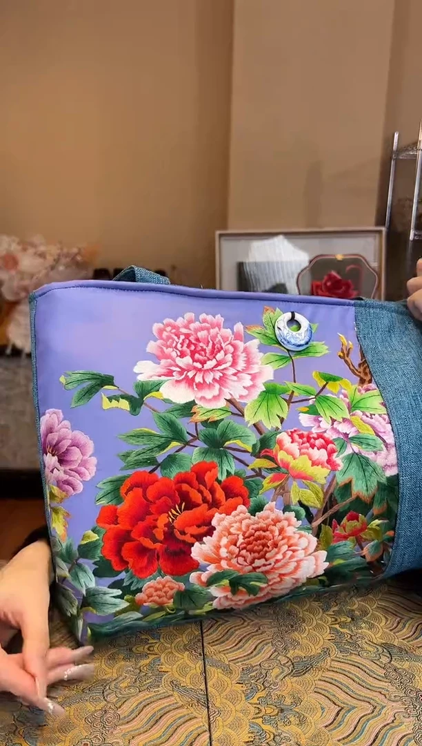 刺绣苏绣大帆布包