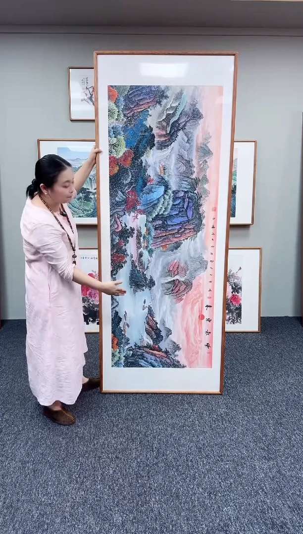 国画紫气东来210*80手写手绘作品