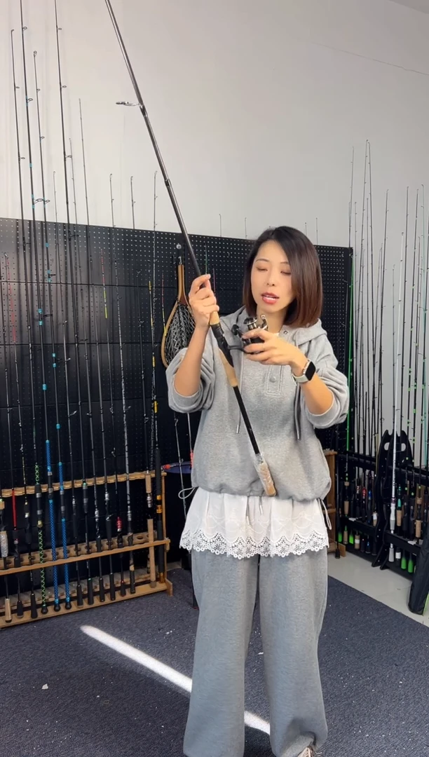 2.4m碳素OB三节2.4米直柄+纺车轮（瑕疵尾货竿，没有售后，介意勿拍）