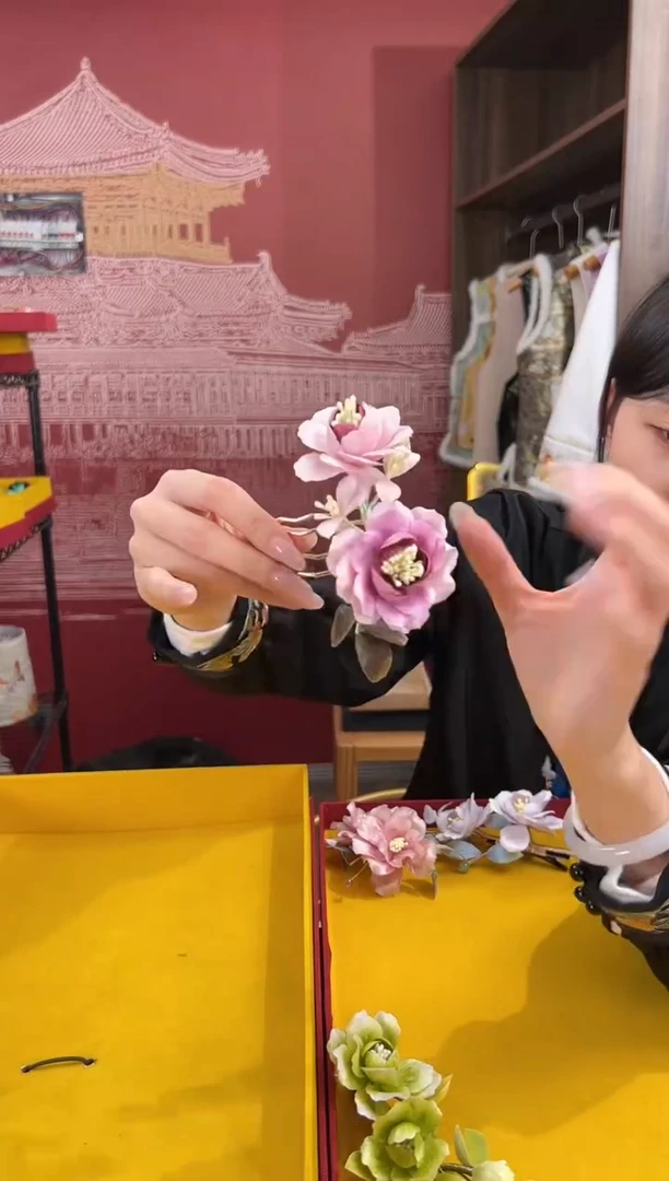 【闪购商品】刺绣非遗绒花（发饰）