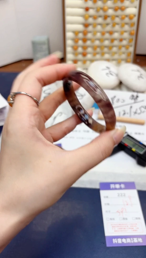 石英质玉手镯未镶嵌222-紫罗兰-圈口54