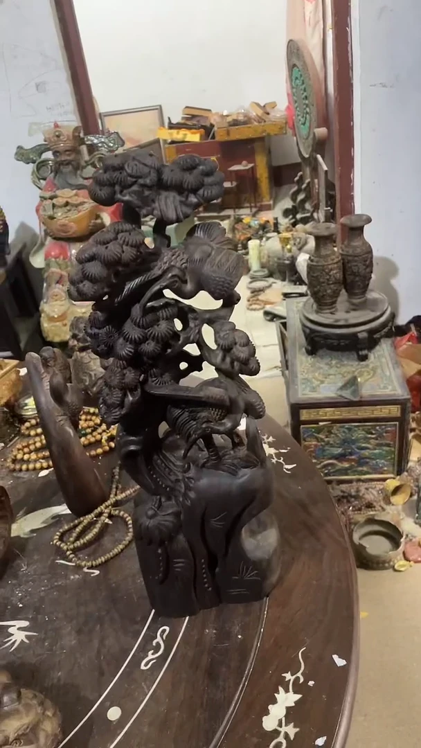 【闪购商品】木木雕新年快乐香木摆件