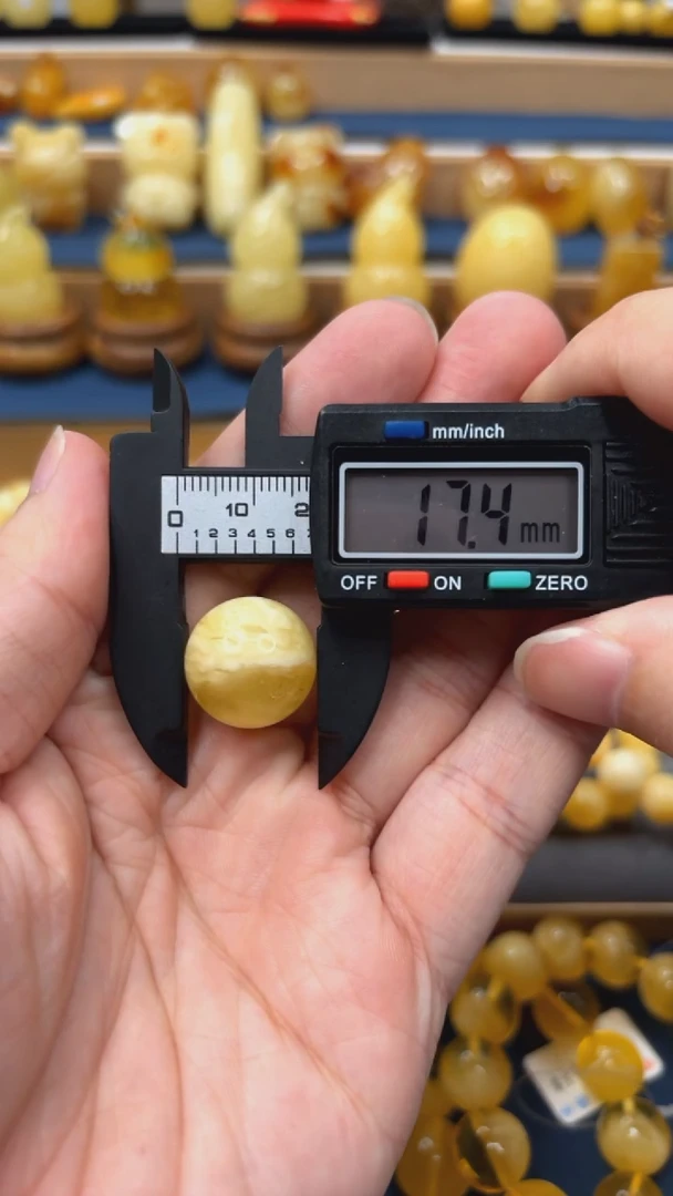 手串蜜蜡未镶嵌p36特价大漏白花蜡虎皮单珠17.4mm 2.95克