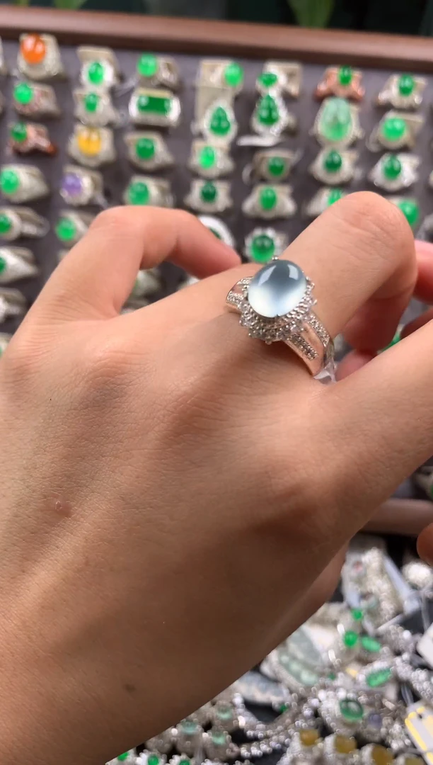 未镶嵌定制翡翠天然缅甸翡翠戒面 10.14