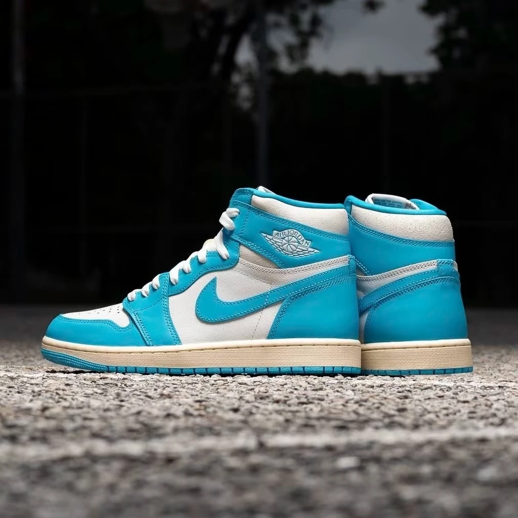 NIKE耐克跑者美学男子aj 1北卡蓝高帮休闲鞋DZ5485-402