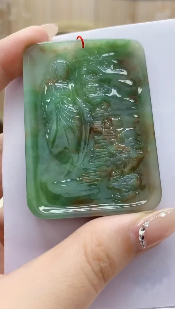 定制翡翠未镶嵌4852jw-毛货挂件44