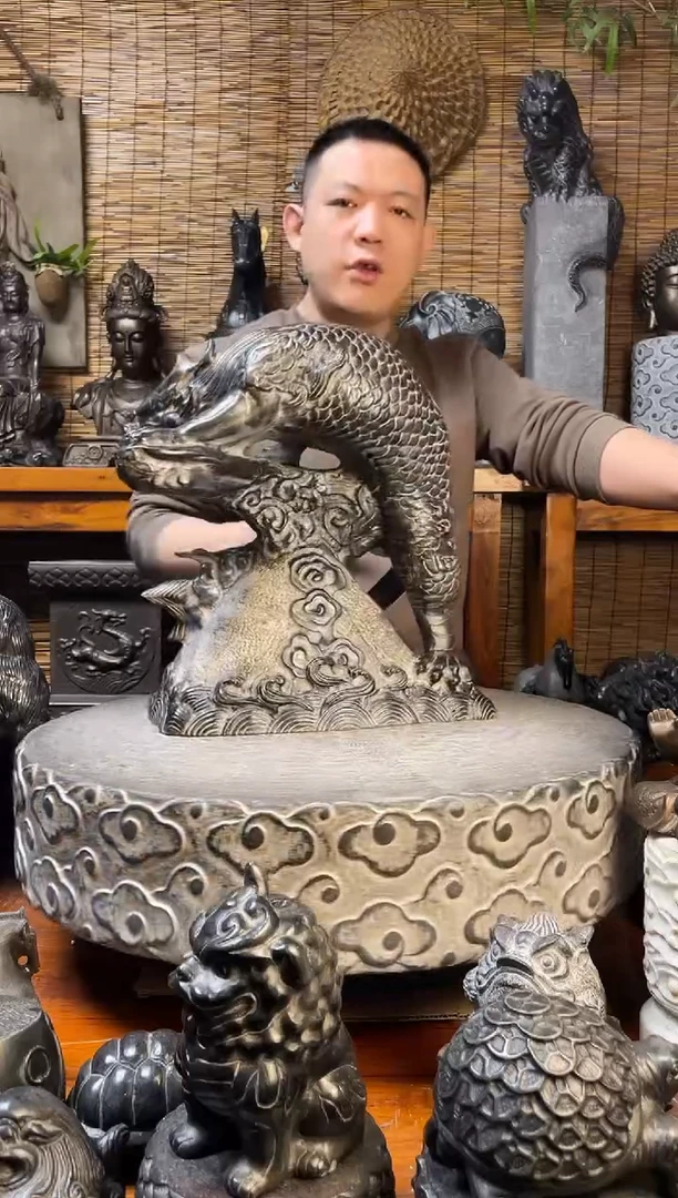 石材天然青石雕刻40吸水兽