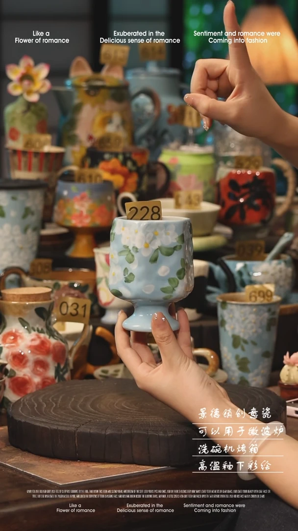 陶瓷228景德镇高温釉下彩手工手绘款式