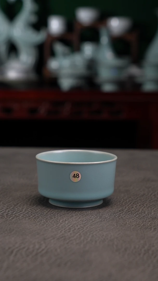 天蓝釉48号唇口杯福利-二