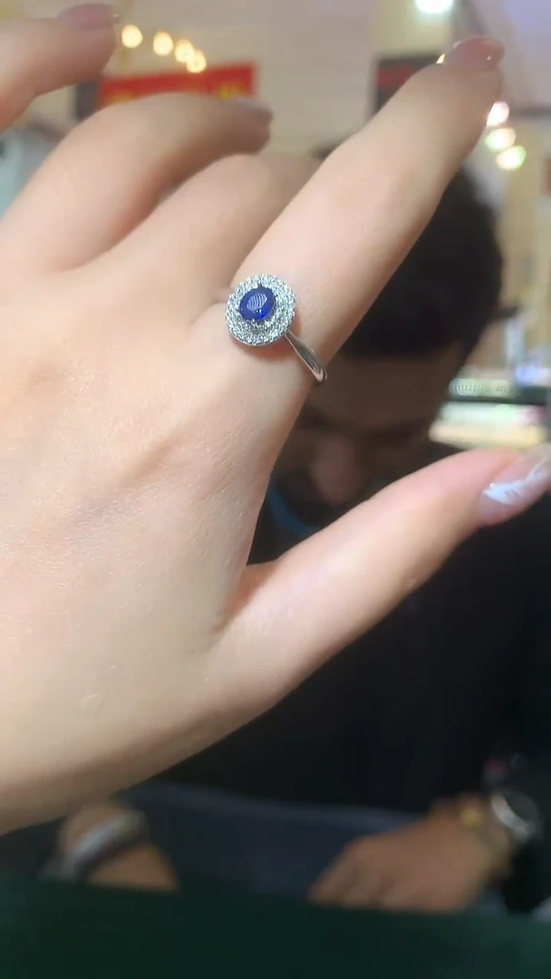 戒指蓝宝石银S925镶嵌【宝石世家严选】