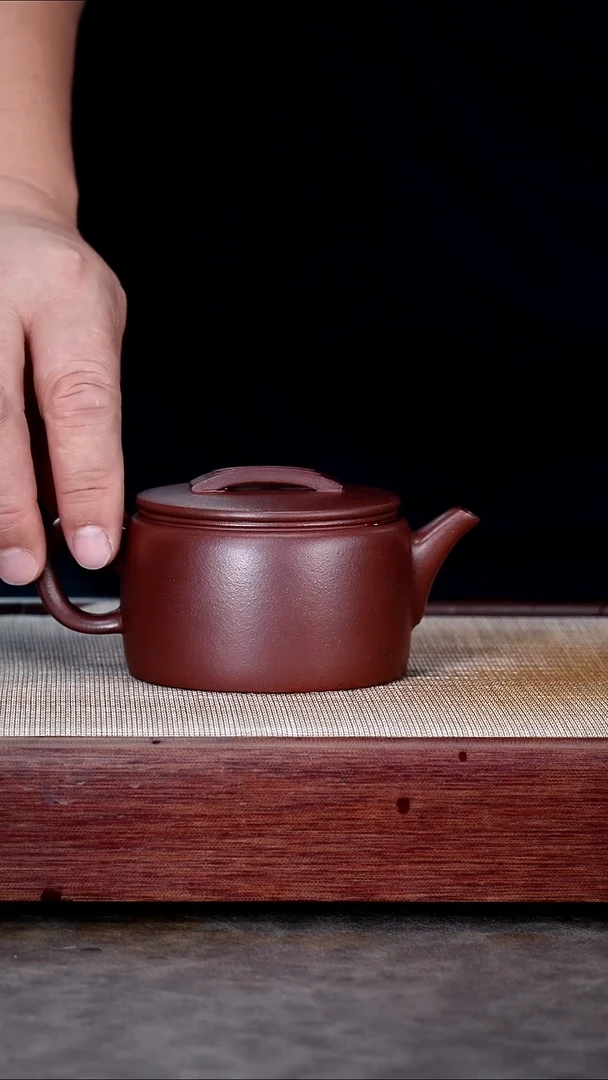 茶壶紫砂紫泥桥钮长方孔大汉瓦@@CH01860