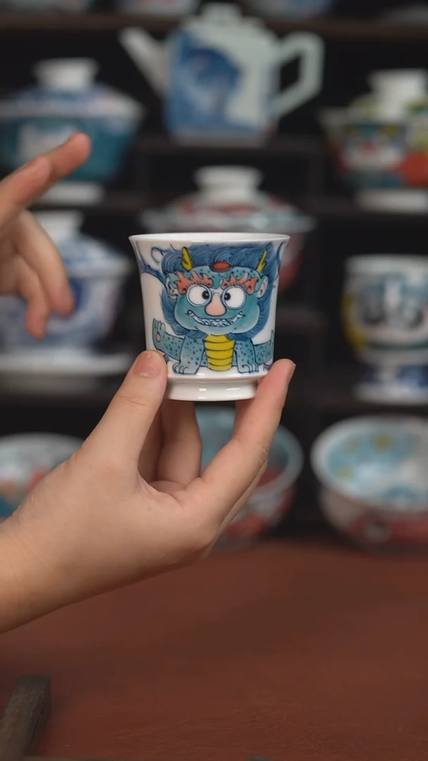 昨明手绘直口杯  （清仓福利 ）