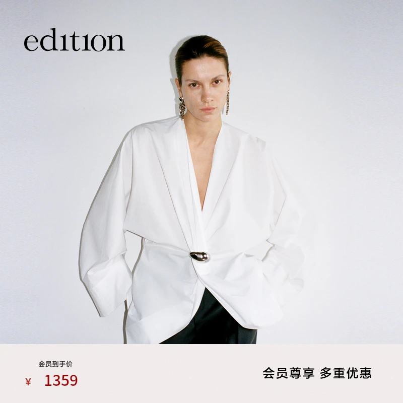 【精英衣橱系列】edition2025秋季新款东方感扭结衬衫#EBE3TOP041