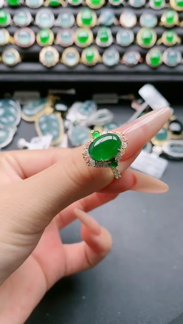 【闪购商品】翡翠戒指银S925镶嵌111111