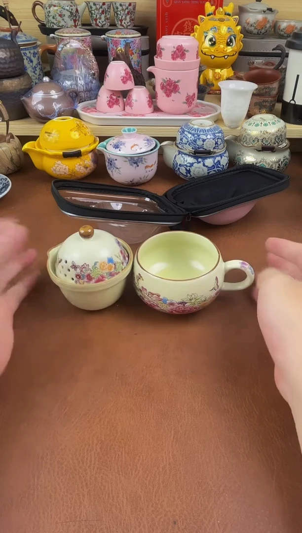陶瓷茶具摆件旅行套组