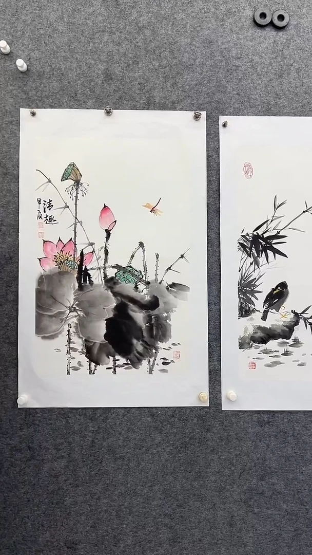 国画书画王生意国画荷花