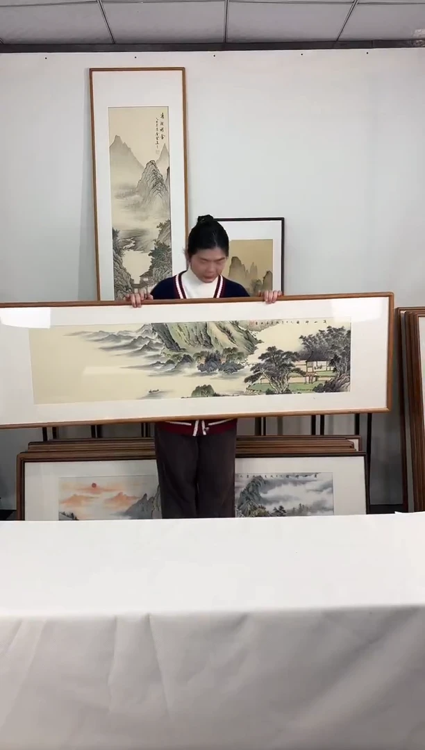 国画手绘*山水*52*172cm