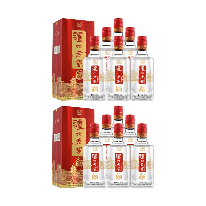 泸州老窖 八年窖头曲酒流金版 浓香型 52度500ml*12