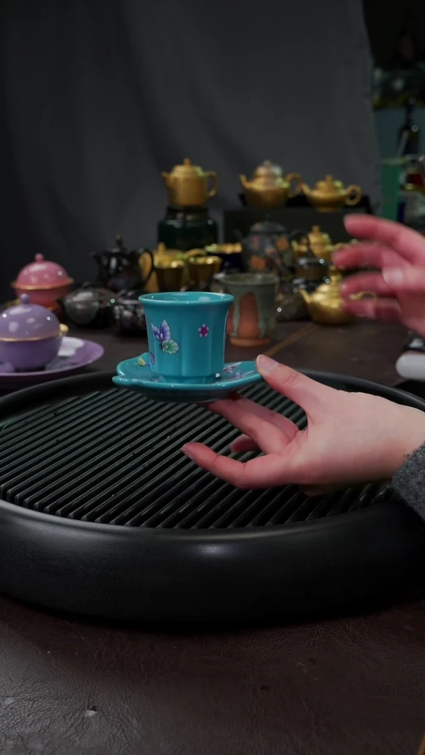 【闪购商品】杯【宜景窑松石蓝系列】杯子+杯垫